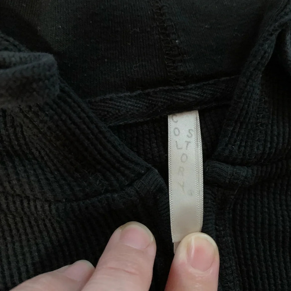Black Waffle Knit Col Story Zipup Jacket - Picture 2 of 5